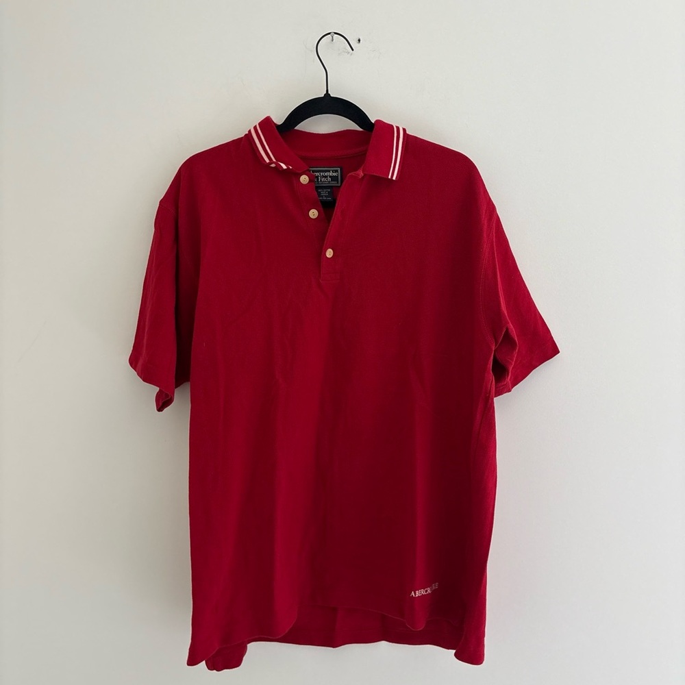 Abercrombie & Fitch Red Polo Shirt Classic Short Sleeve
